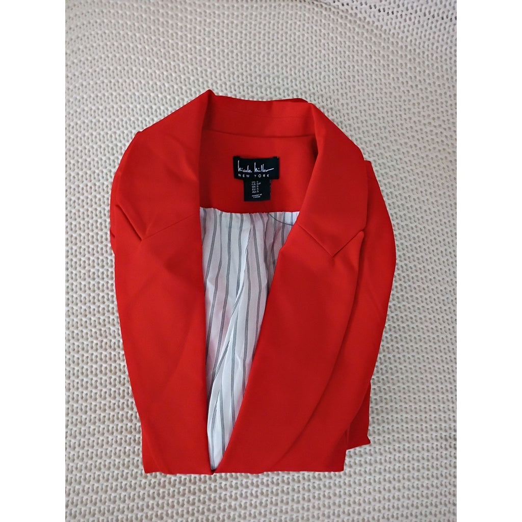 Nicole Miller New York Red Button Tailored Blazer Jacket Size S-NWOT $118