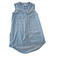 American Rag Cie Light Blue Chambray Embroidered Tunic Shirt Size Small