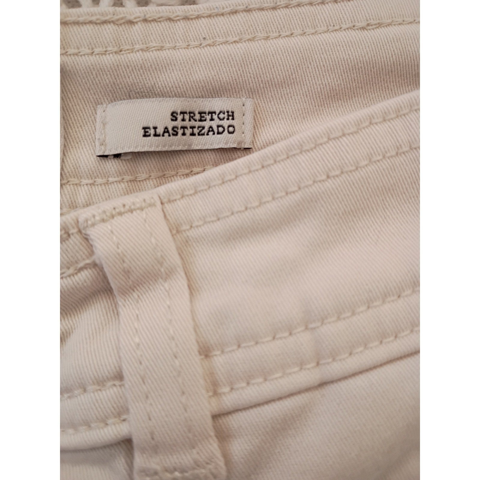A New Day Womens Cargo Pants Cream Stretch Elasticized Sz 8 W28x26