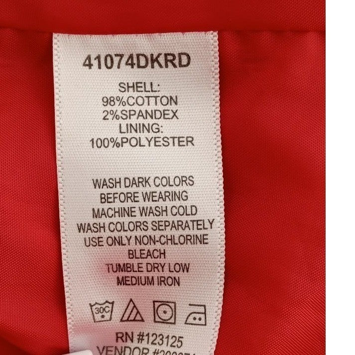 Red Cotton Blazer Tailored Career Jacket Size 14 NWOT Professional Chadwicks