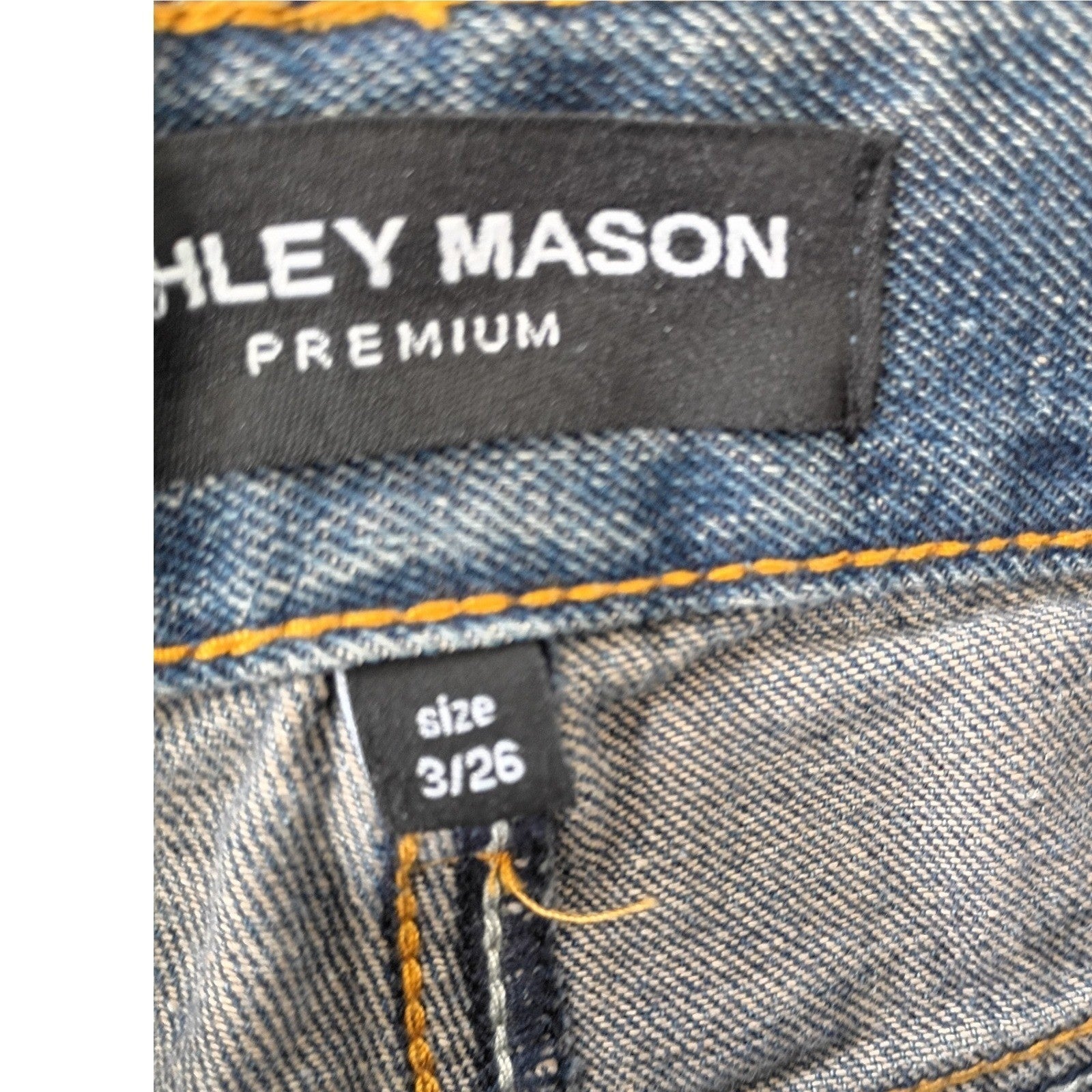 Ashley Mason $78 Premium Blue Wash Straight Leg Jeans Size 3 26x29 Denim