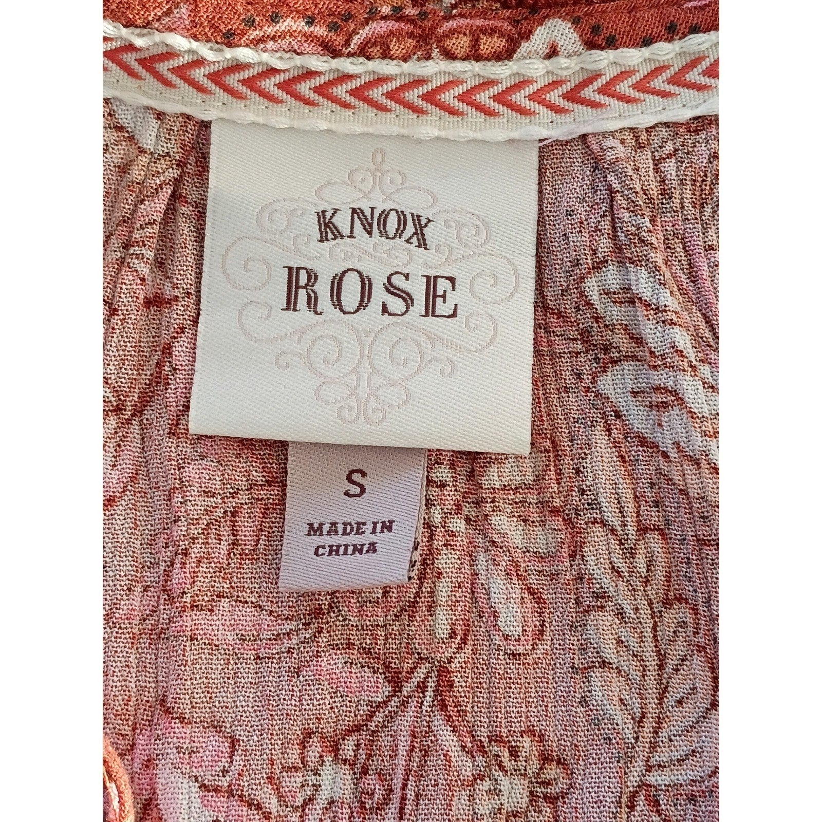 Knox Rose Red Floral Midi Dress S Cottagecore Boho Romantic V-Neck Peasant