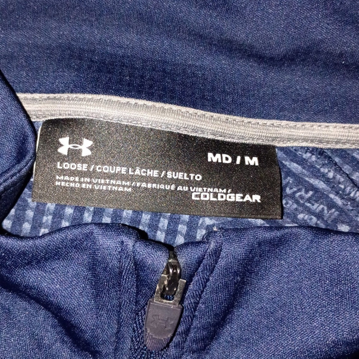 UNDER ARMOUR Taft Univ. Quarter Zip Pullover Sweatshirt Navy Blue M