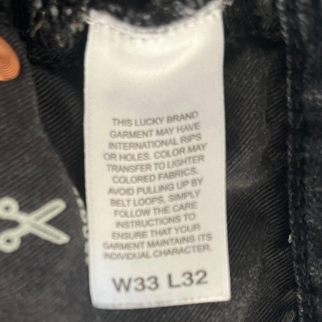Lucky Brand Men's Black Straight Leg Jeans W33 L32 NWOT Classic Minimalist