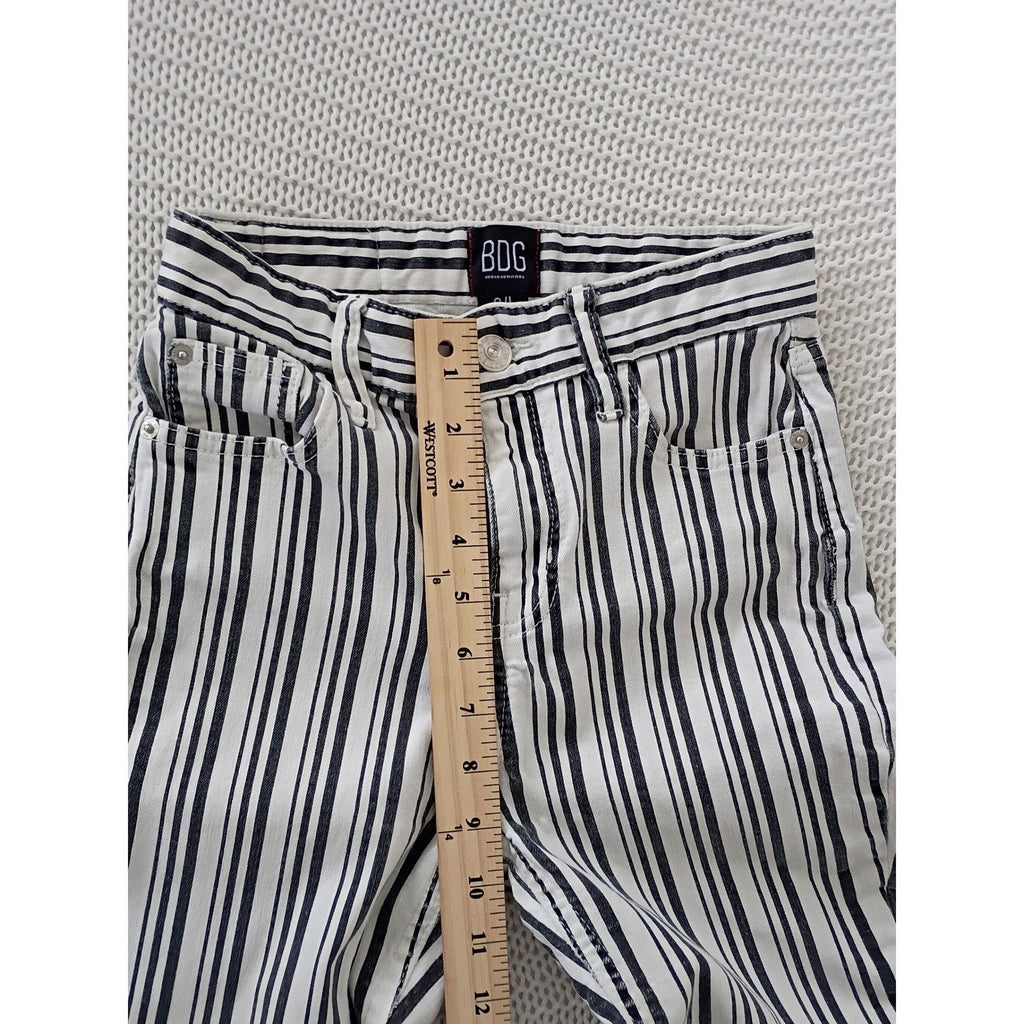 Urban Outfitters BDG Coastal Striped High Rise Straight Cropped Jeans 24