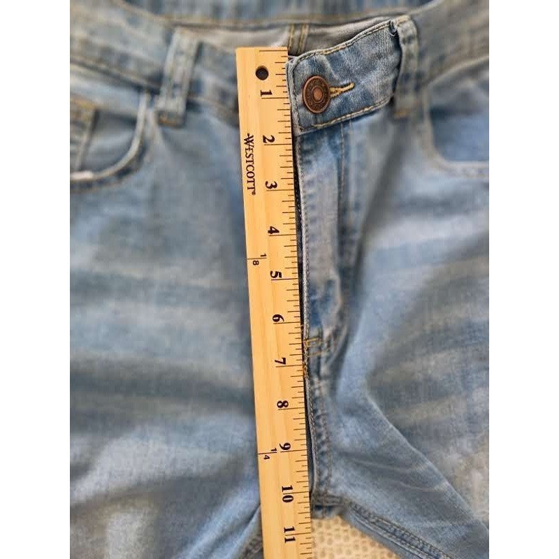 Light Wash High Rise Flare Jeans Vintage-Style Bell Bottom Denim 31x30
