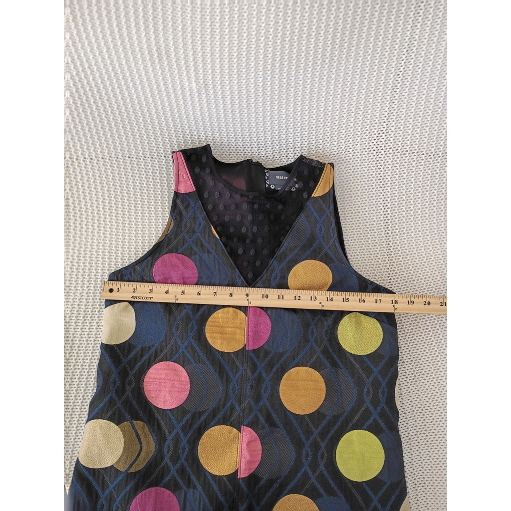 Maeve Anthropologie Vibrant Mod Dot Print Dress Sleeveless A-Line S Retro