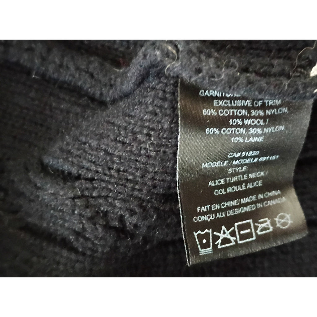 VISTA-Wool Blnd Black Cable Knit Btn Front V Neck Cardigan Sweater Alice Turtle