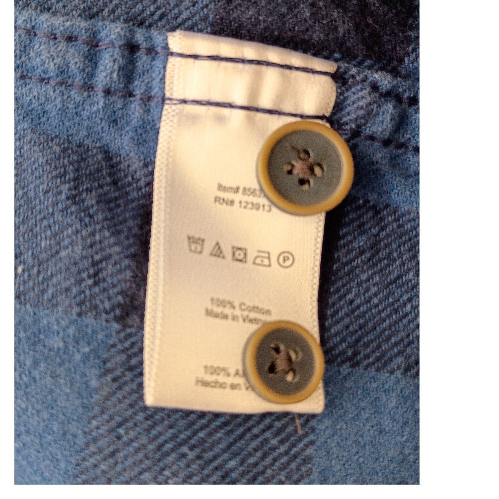 Jachs NY Cozy 100% Cotton Blue Plaid Flannel Shirt Button Up Long Sleeve Mens M
