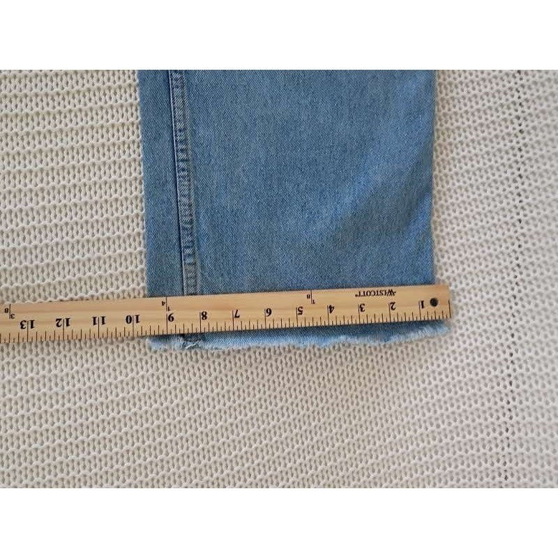 &Denim H&M Wide Leg Ultra High Waist Jeans 4/26x31 Light Wash Distressed Blue