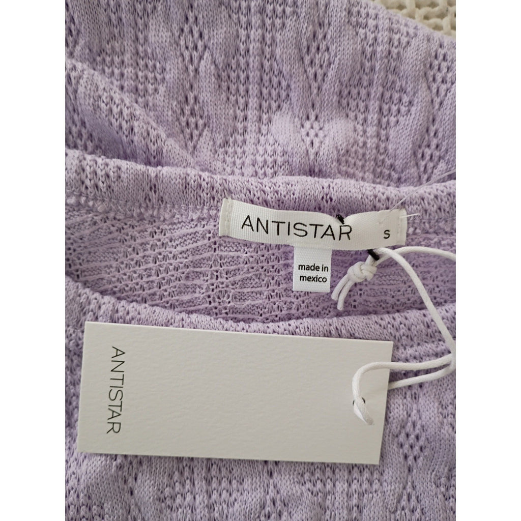 ANTISTAR  NWT Lavender Y2K Fairy Babydoll Cozy Cropped Knit Top Size S Trendy