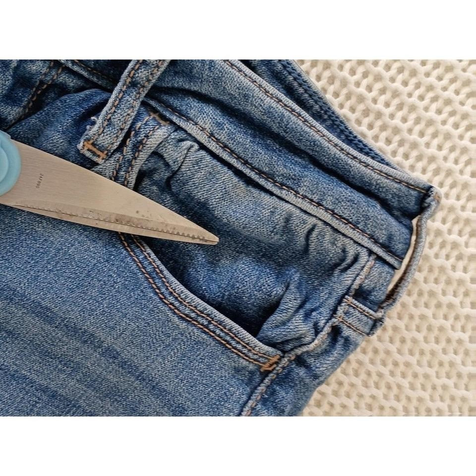 Hollister Curvy High Rise Slim Straight Jeans Blue Stretch Women 7R W28 / L 27