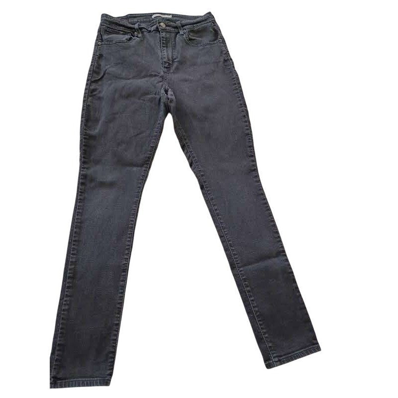 Levis 721 High Rise Skinny Jeans 31x30 Charcoal Black Faded Denim Pants