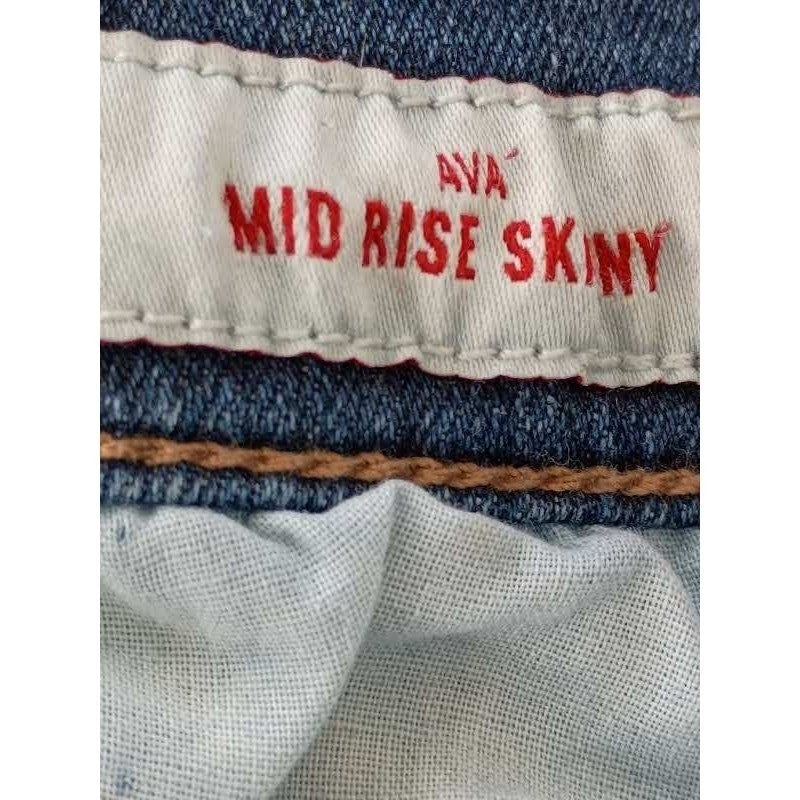 Lucky Brand Ava Mid Rise Skinny Jeans Dark Wash Blue Denim 27x27 NWOT