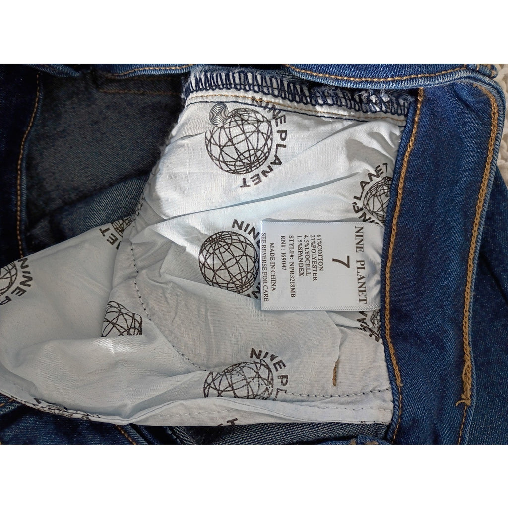 Nine Planet High Rise Bootcut Flare Jeans Dark Wash Stretch 29x28