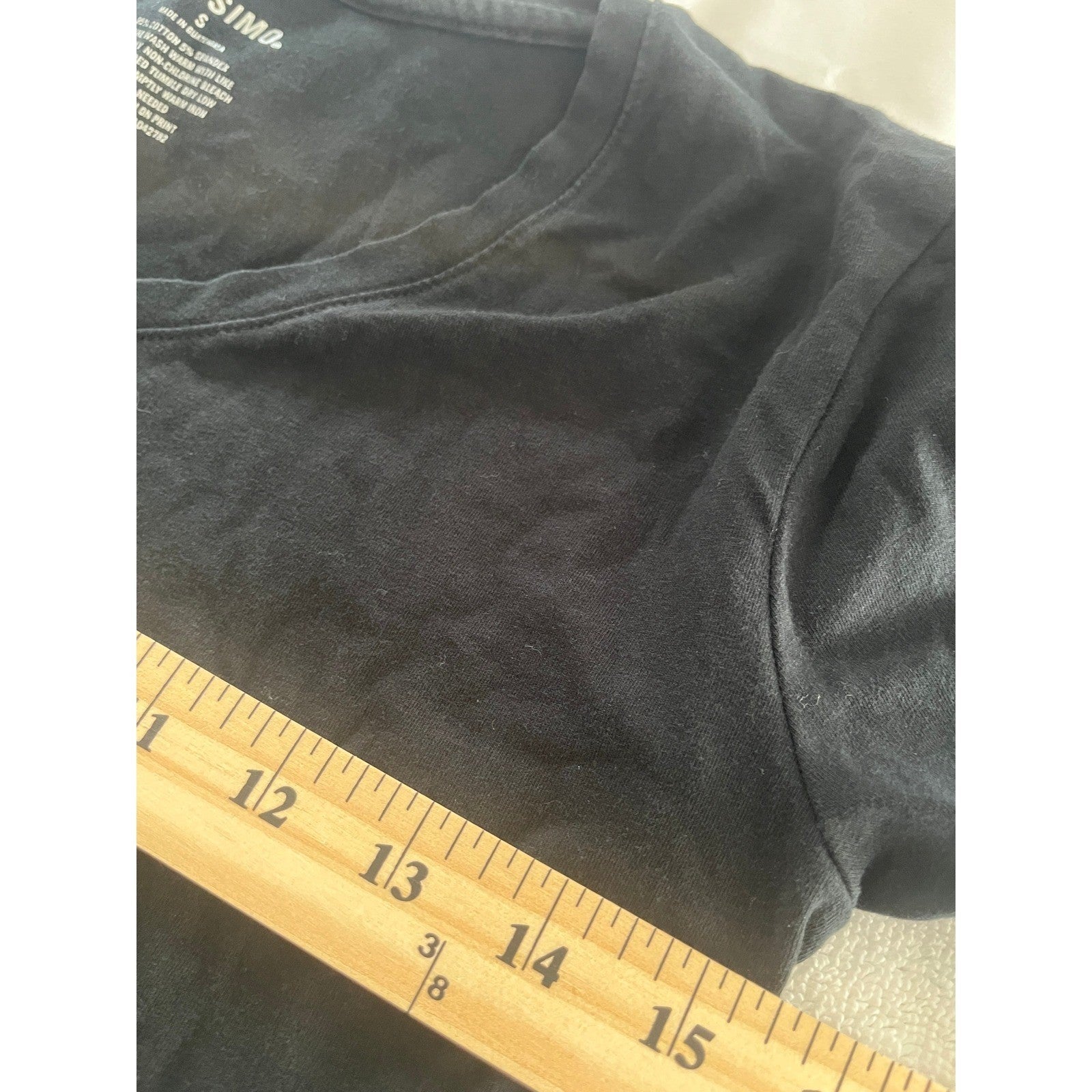 Mossimo Black Cotton V Neck Short Sleeve Basic Tee Shirt Womens Small