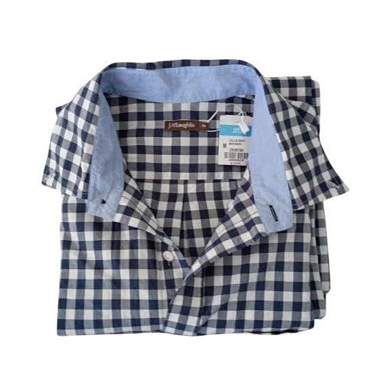 J.McLaughlin NWT Collis Shirt Navy White Gingham Check Button Down Casual Mens M