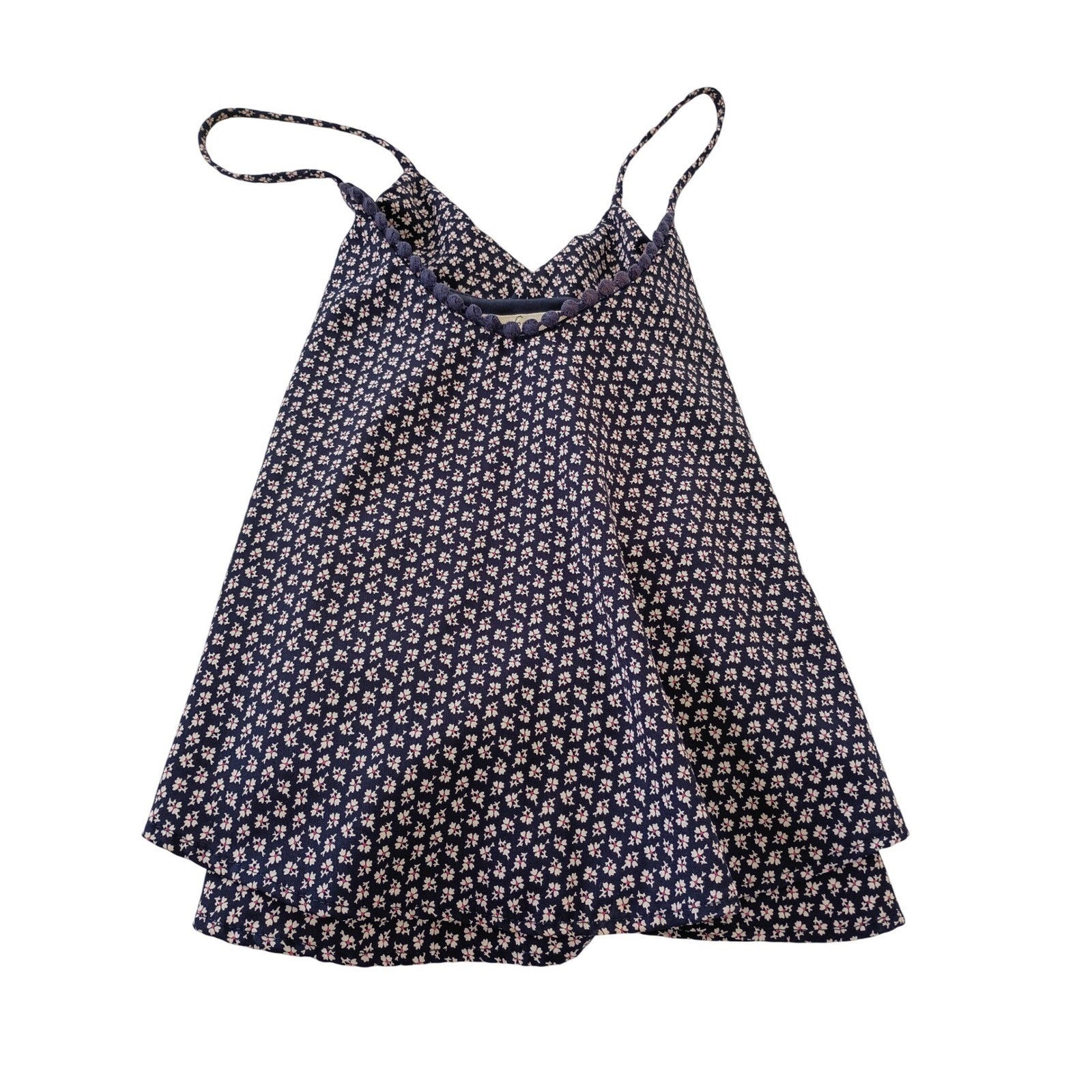 Soprano Coquette Navy Floral Print Cami Top Small Feminine