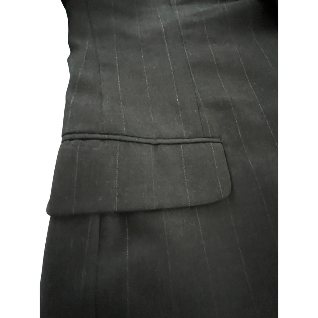 H Freeman & Son Black Pinstripe Wool Suit Jacket Mens 42R Business MADE IN USA