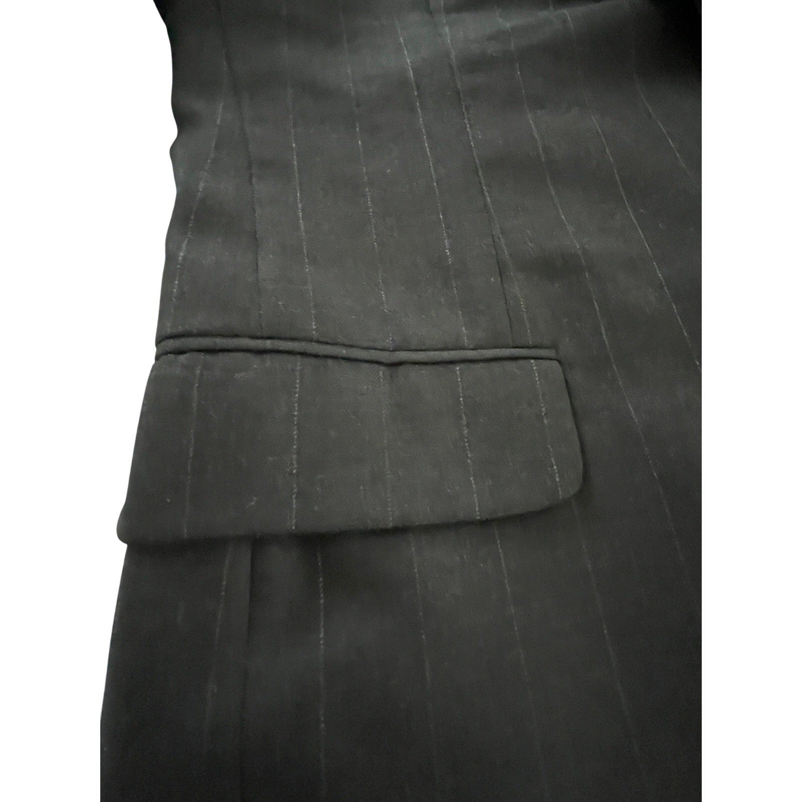 H Freeman & Son Black Pinstripe Wool Suit Jacket Mens 42R Business MADE IN USA