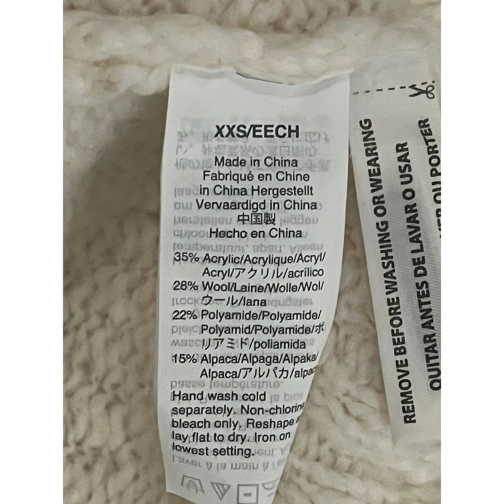 J Crew Chunky Knit Turtleneck Sweater Cream Fits S Acrylic Wool Blend Cozy