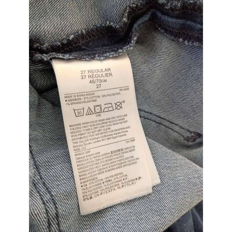 GAP 1969 High Rise Bootcut Flare Clean Dark Indigo Jeans 27x33 Stretch Denim