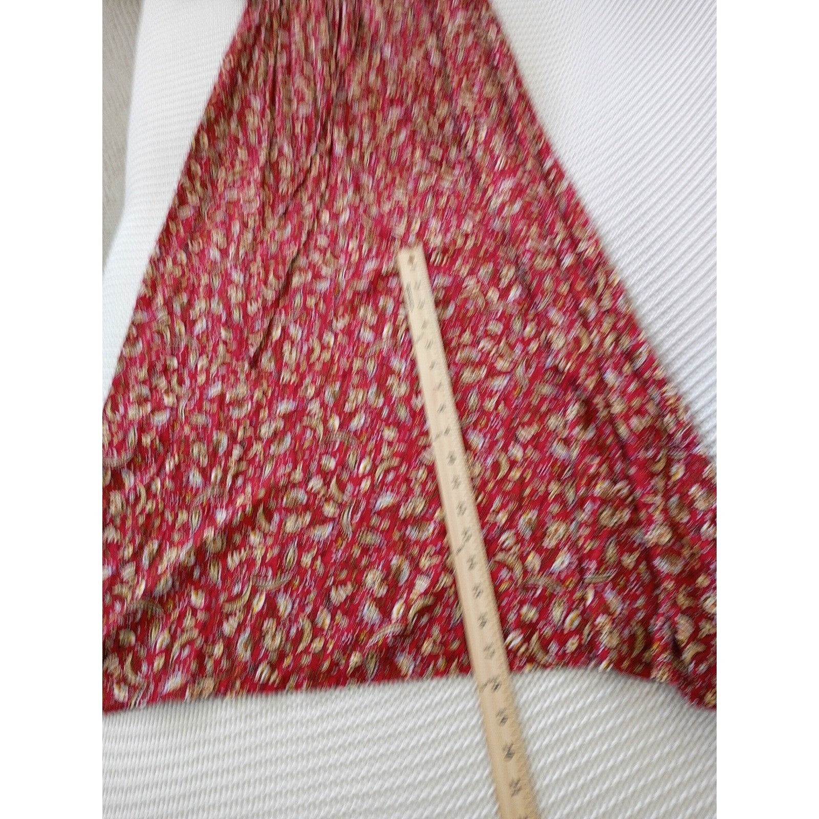 NWT Grecerelle Red Paisley Floral Maxi Dress V-Neck Short Sleeve Elastic Waist M