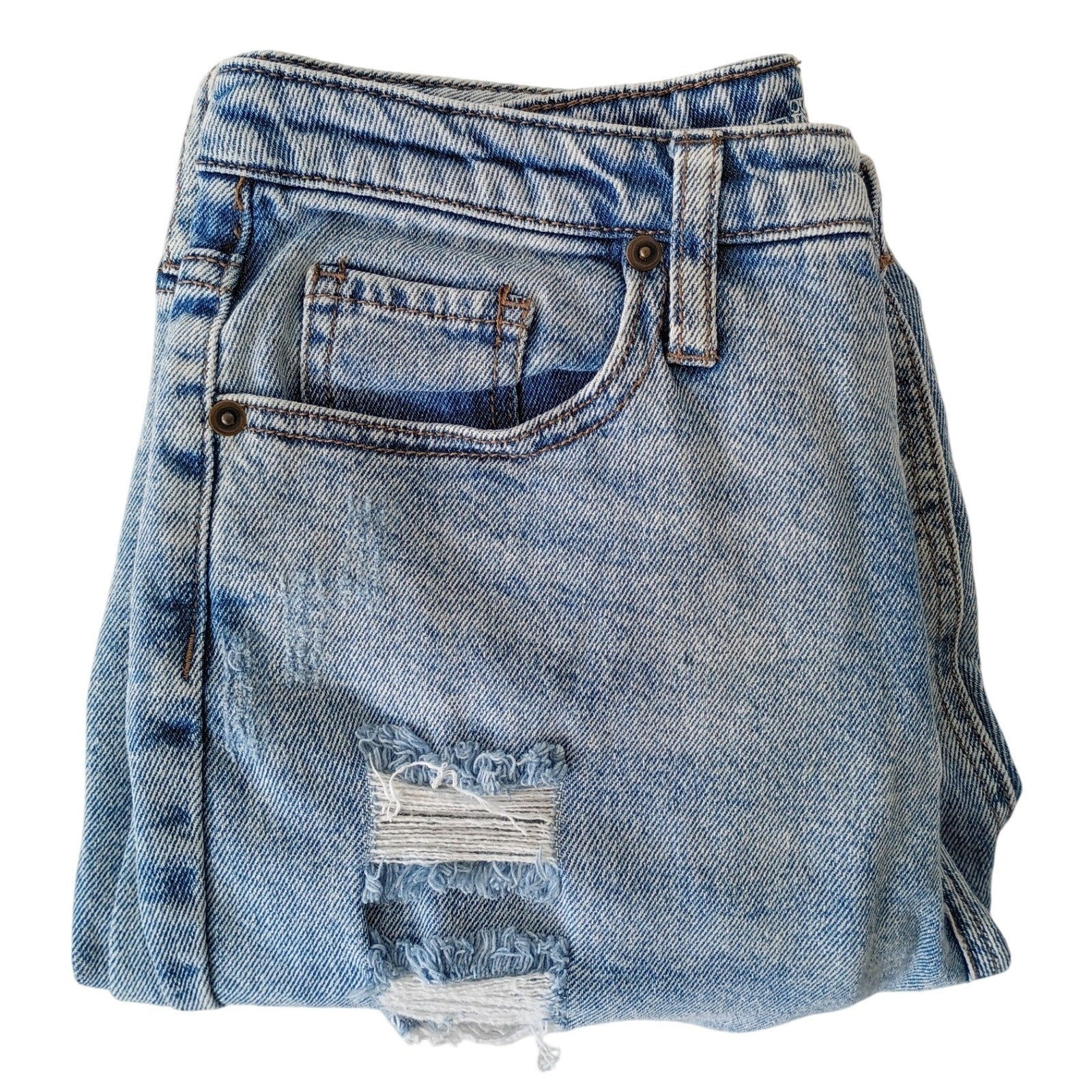 Wild Fable High Rise Mom Jeans Distressed Light Wash Denim Size 6