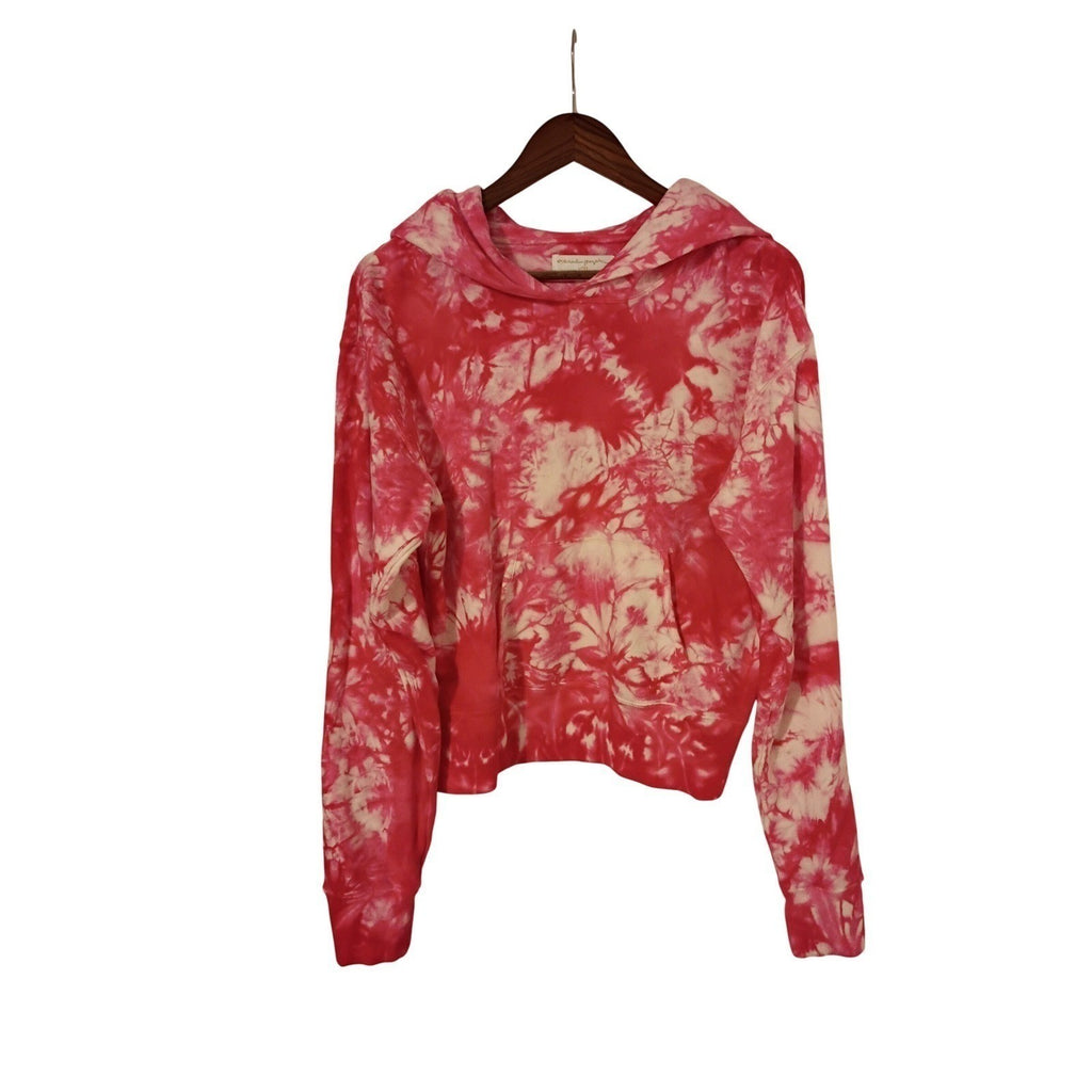 Spiritual Gangster Pink White Tie Dye Hoodie L Large Cotton Cropped Yoga Workout