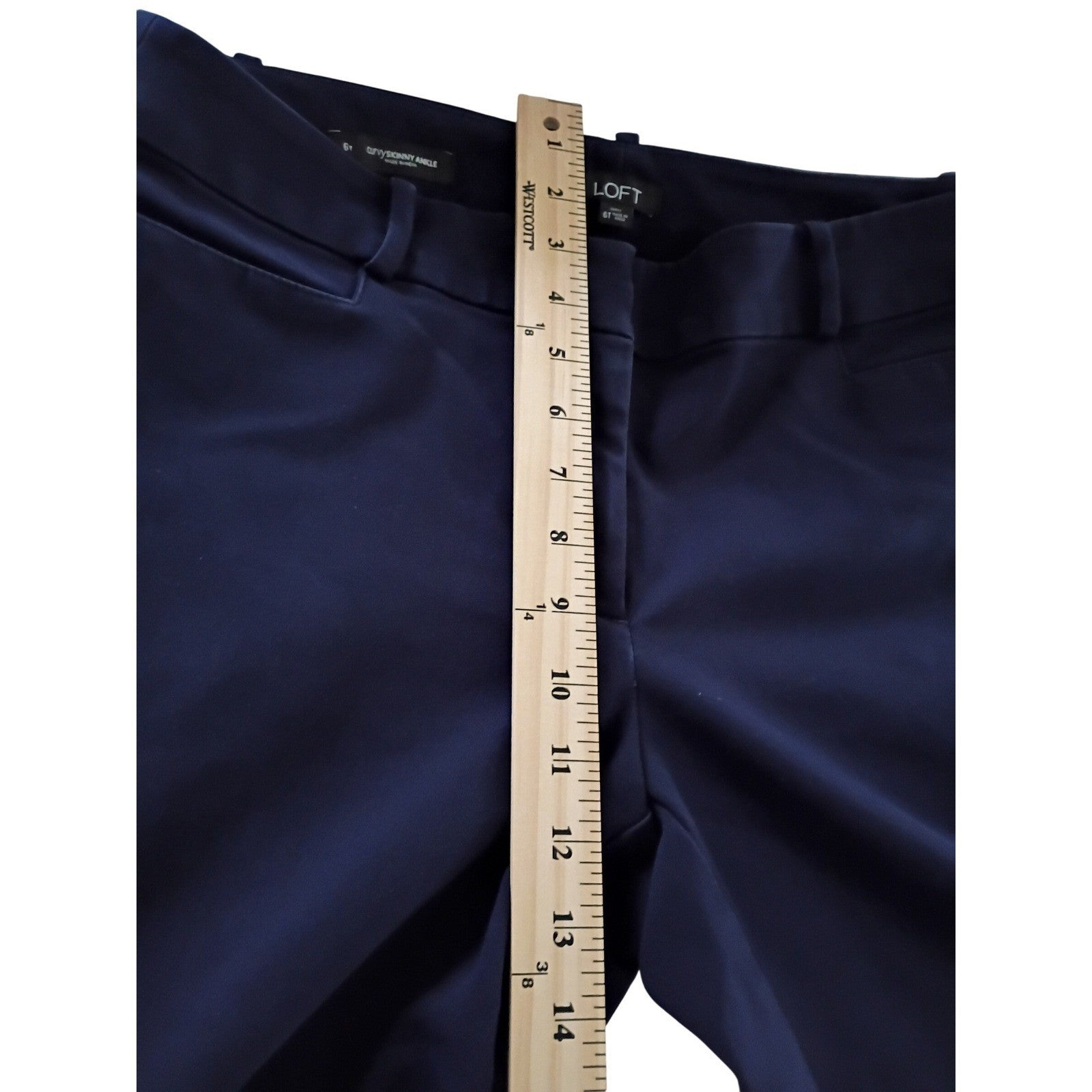 LOFT Curvy Skinny Ankle Cotton Work /Casual Pants Navy Blue Size 6T