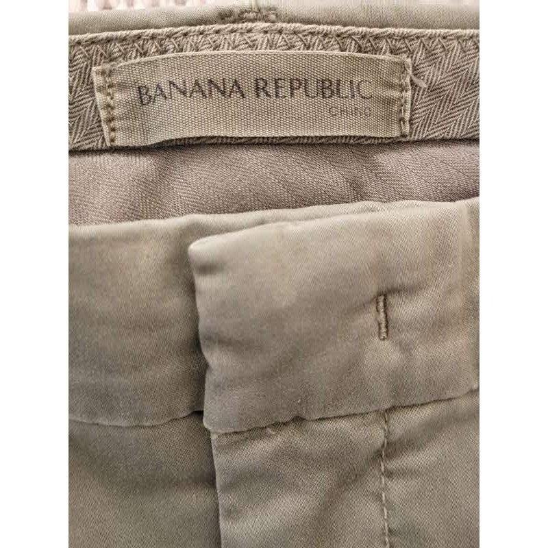 Banana Republic Straight Pants Olive 97% Cotton Stretch Womens 28x27
