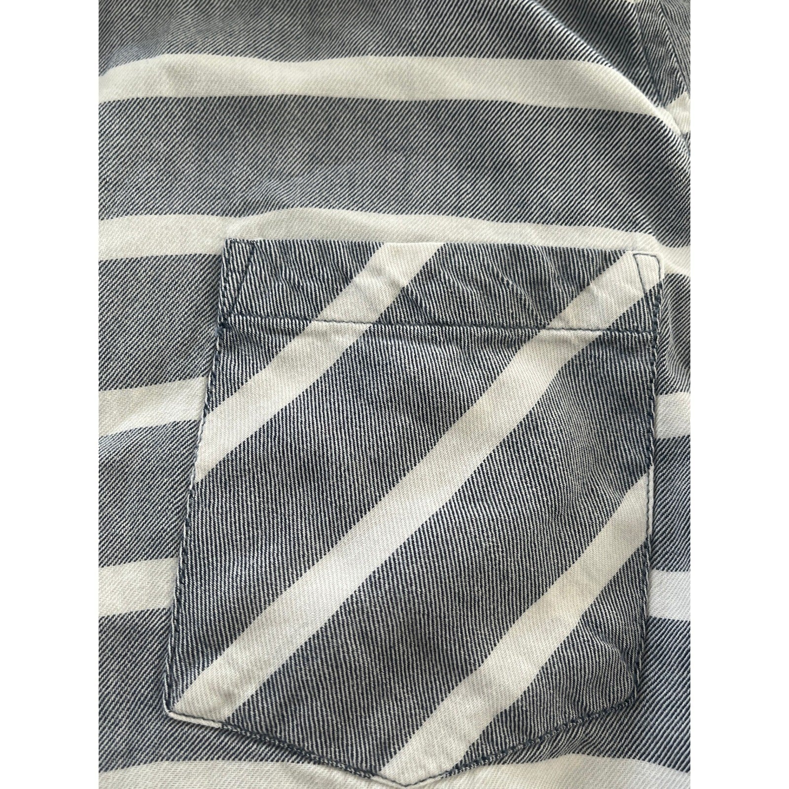 F&F 100% Cotton Sleep Dream Relax Blue White Stripe Button Up Shirt Tunic Fits S