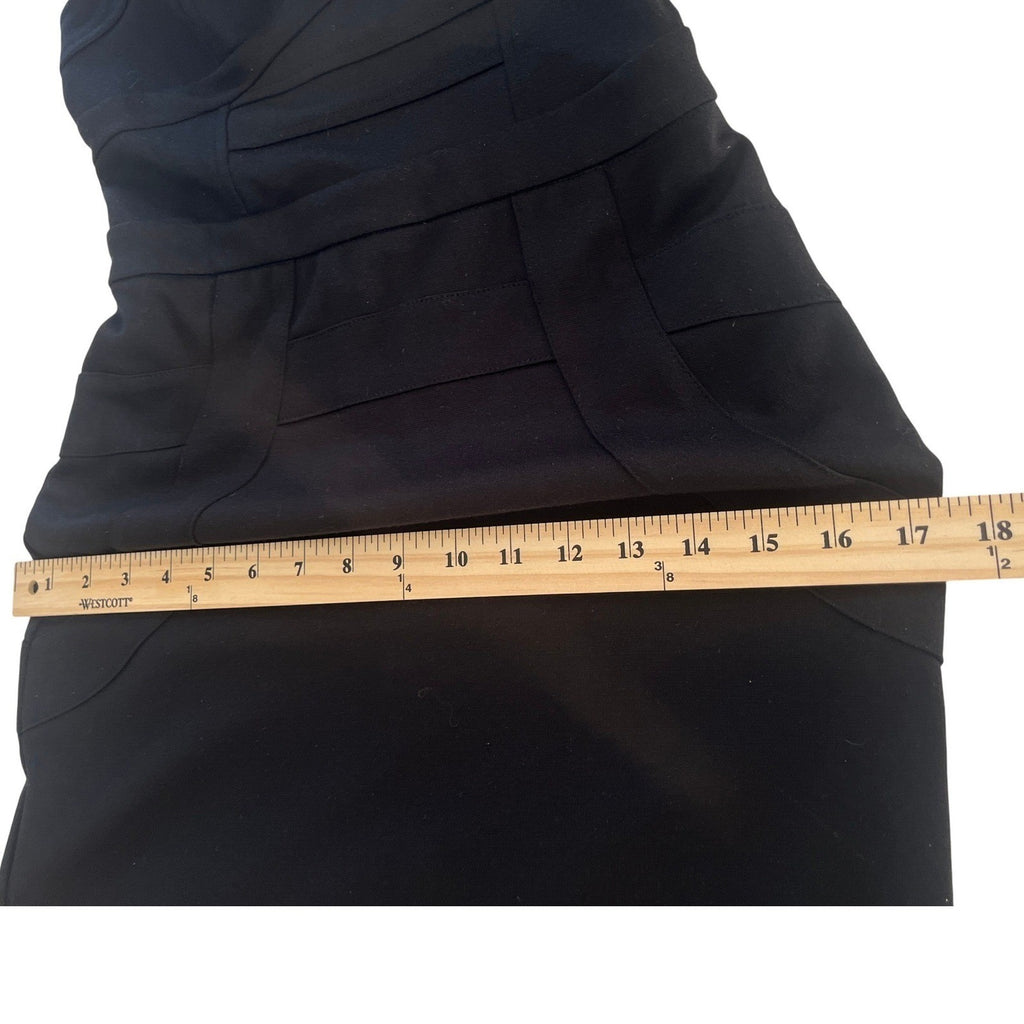 ICE Black Bodycon Dress Cutout Back Gold Zipper Sleeveless Cocktail S Elegant