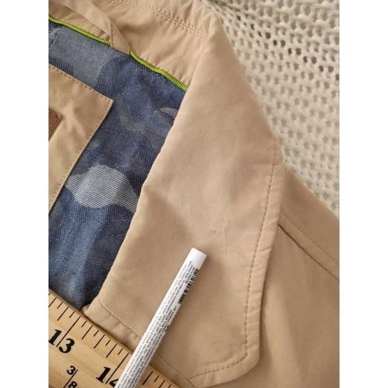 Territory Ahead 100% Cotton Tan Blazer Jacket L Button Up Lapel Collar Light