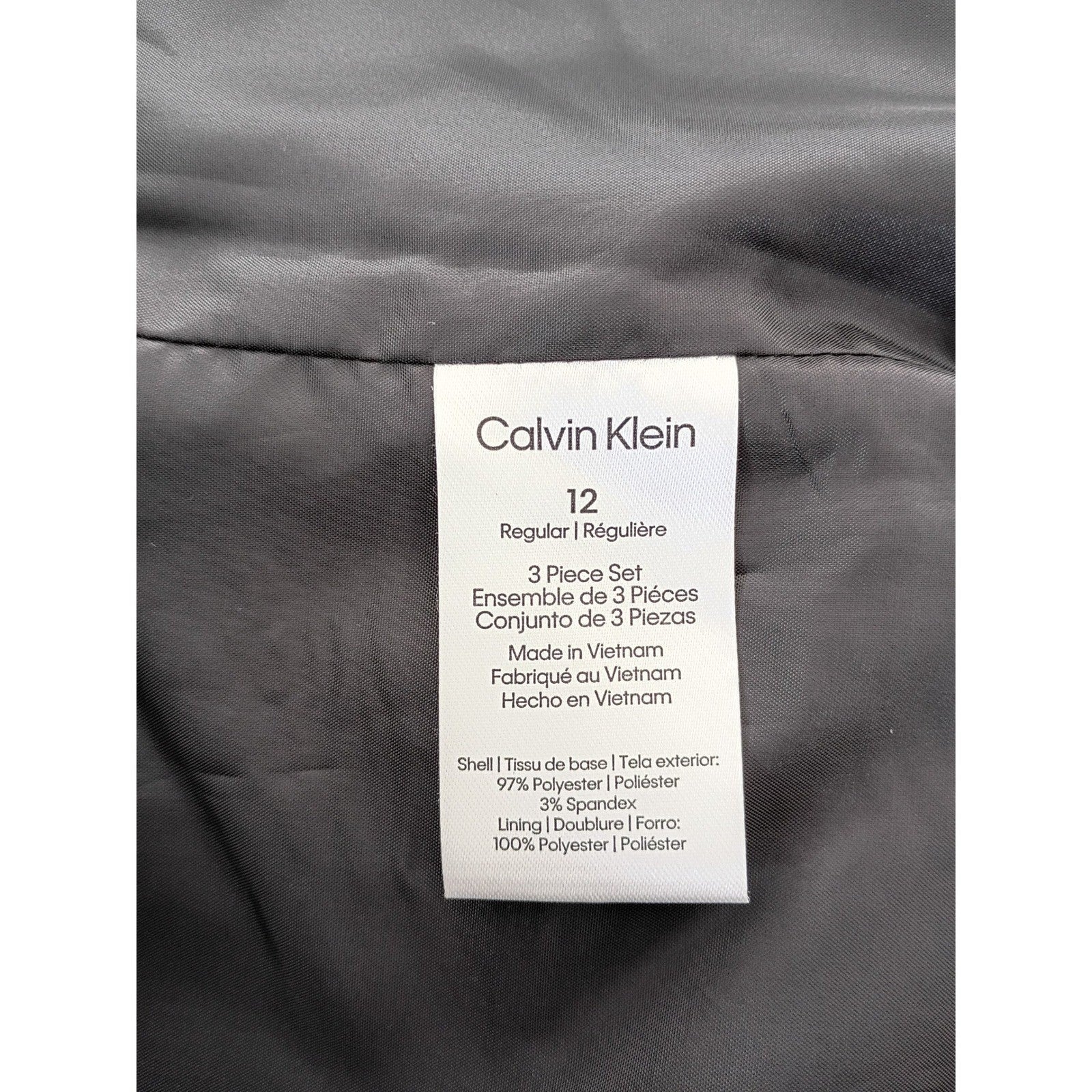 Calvin Klein Boys 12 Charcoal Gray Blazer Suit Jacket Formal Wedding