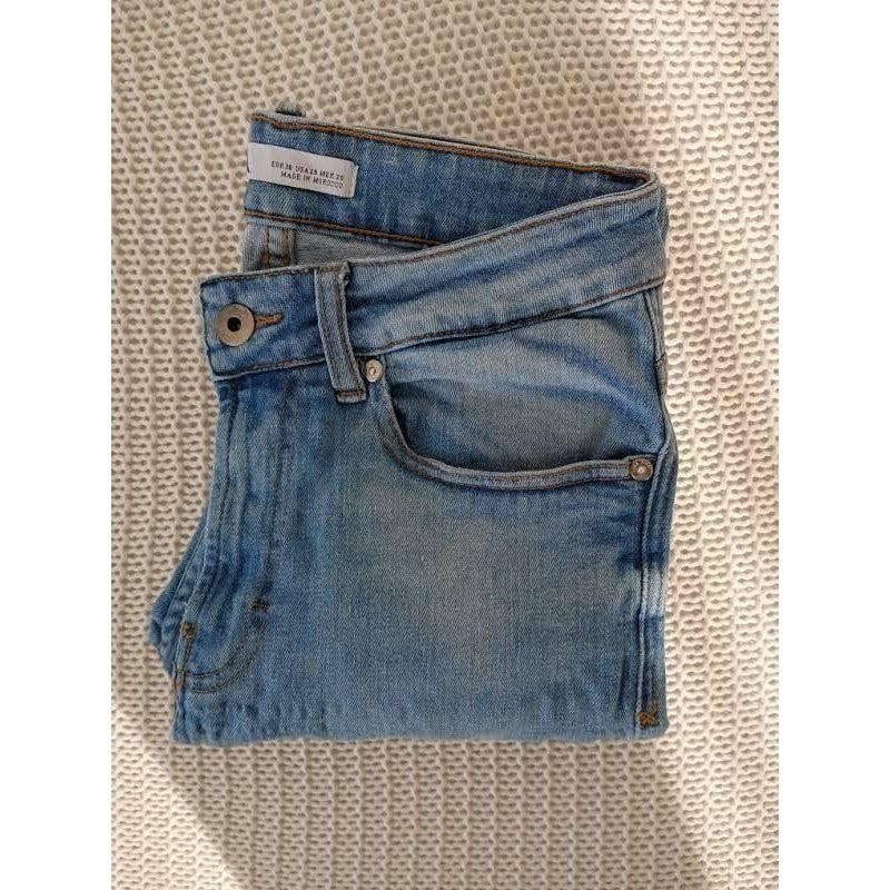 Zara Vintage Fade Slim Straight Jeans Mens 26x27 Distressed Denim