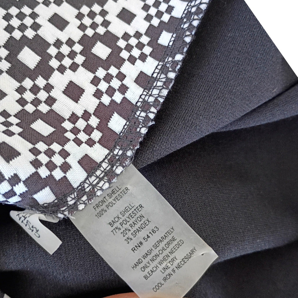 Calvin Klein Black White Geometric Sheath Midi Dress Sleeveless 12 Work Career