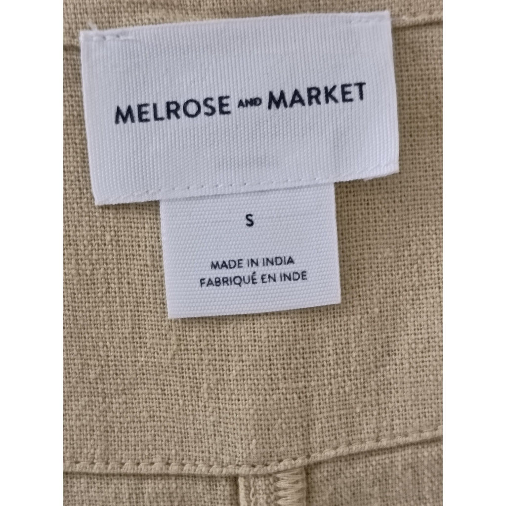 Melrose and Market Tan Linen Blend Blazer Coastal Chic Fits S/M Lagenlook