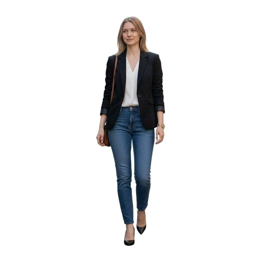 The Limited Classic Tailored Black Two Button Blazer Jacket Size 4 Professional
