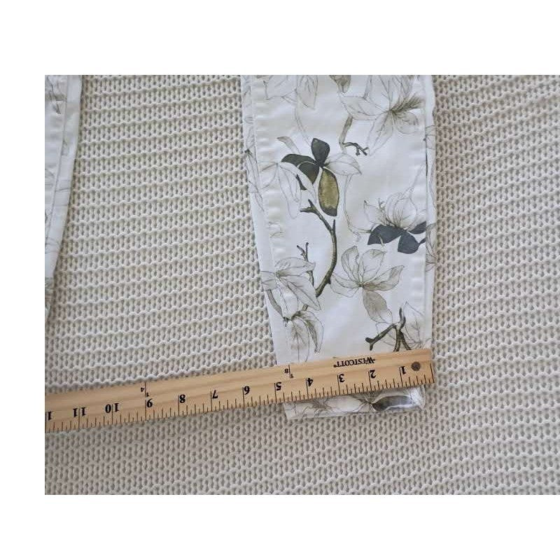 Buffalo David Bitton Havana High Rise Floral Skinny Jeans 27x25 White Grn Ankle