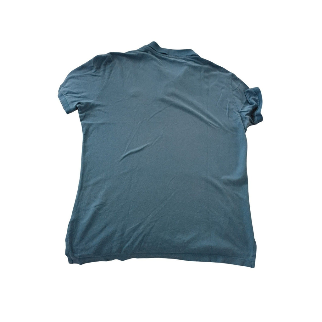 EXPRESS Mens Polo Shirt Teal Green Short Sleeve 100% Cotton L Classic