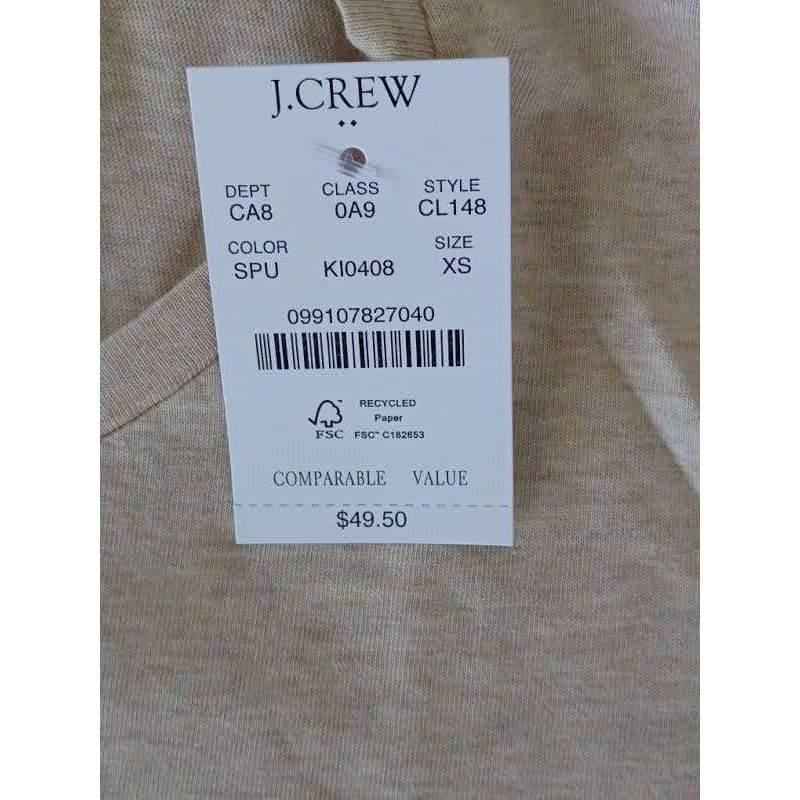 J.Crew NWT Collector Pumpkin Sequin Graphic Tee Shirt Beige 100% Cotton S