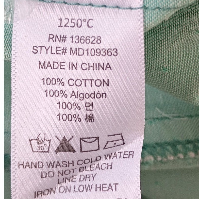 NWT 1250°C Mint Green V-Neck Sleeveless Shift Dress 100% Cotton L Minimalist