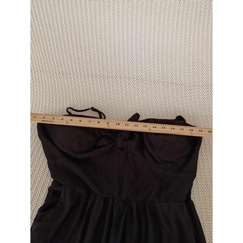 Lily Rose XL Black Wide Leg Jumpsuit Sweetheart Tie Front Smocked Coquette Curve