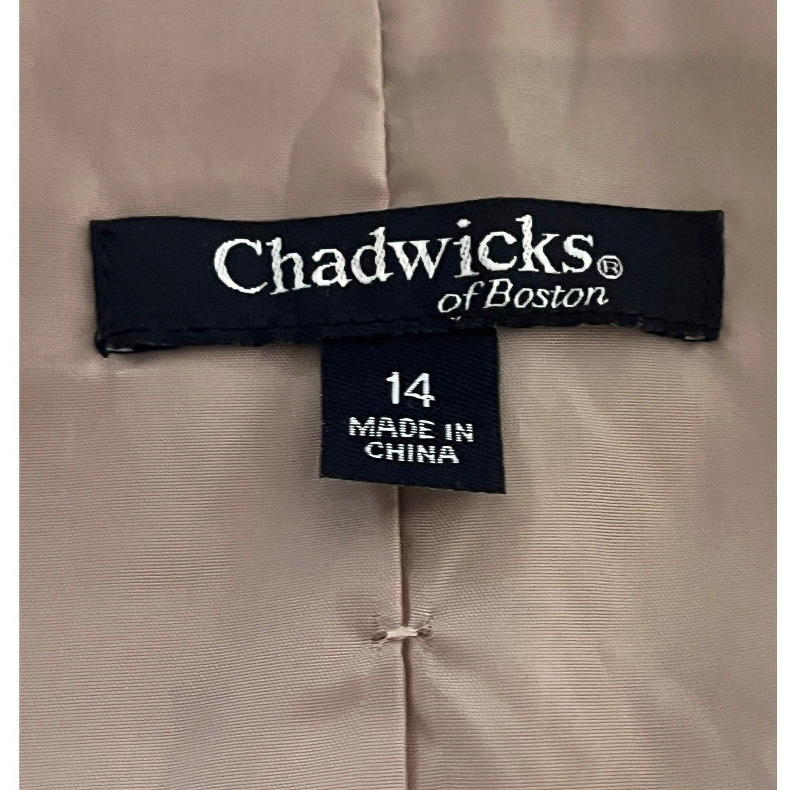 Chadwicks of Boston Beige 98%Cotton Blazer Jacket Size 14 Two Button