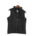 IZOD Quilted Puffer Vest Full Zip Black Mock Neck Lightweight Pockets Size M