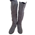 GUESS Womens Grey Black Stretch Over The Knee Flat Boots 8.5M $149