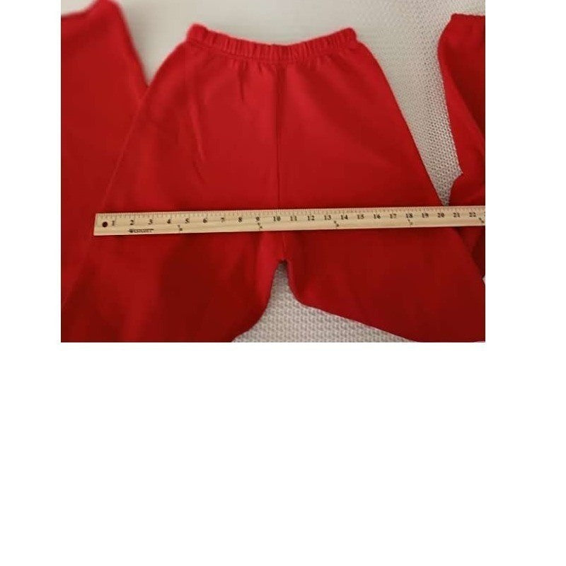 YR SIGNATURE Red Sweatpants Logo Print Elastic Waist Casual Bottoms SMALL