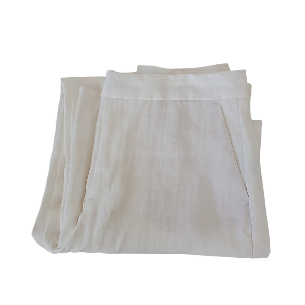 ZARA - NWOT Cream Wide Leg Cropped Pants Women's Size M