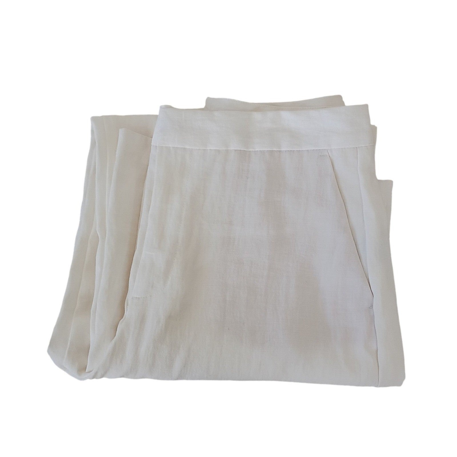 ZARA - NWOT Cream Wide Leg Cropped Pants Women's Size M